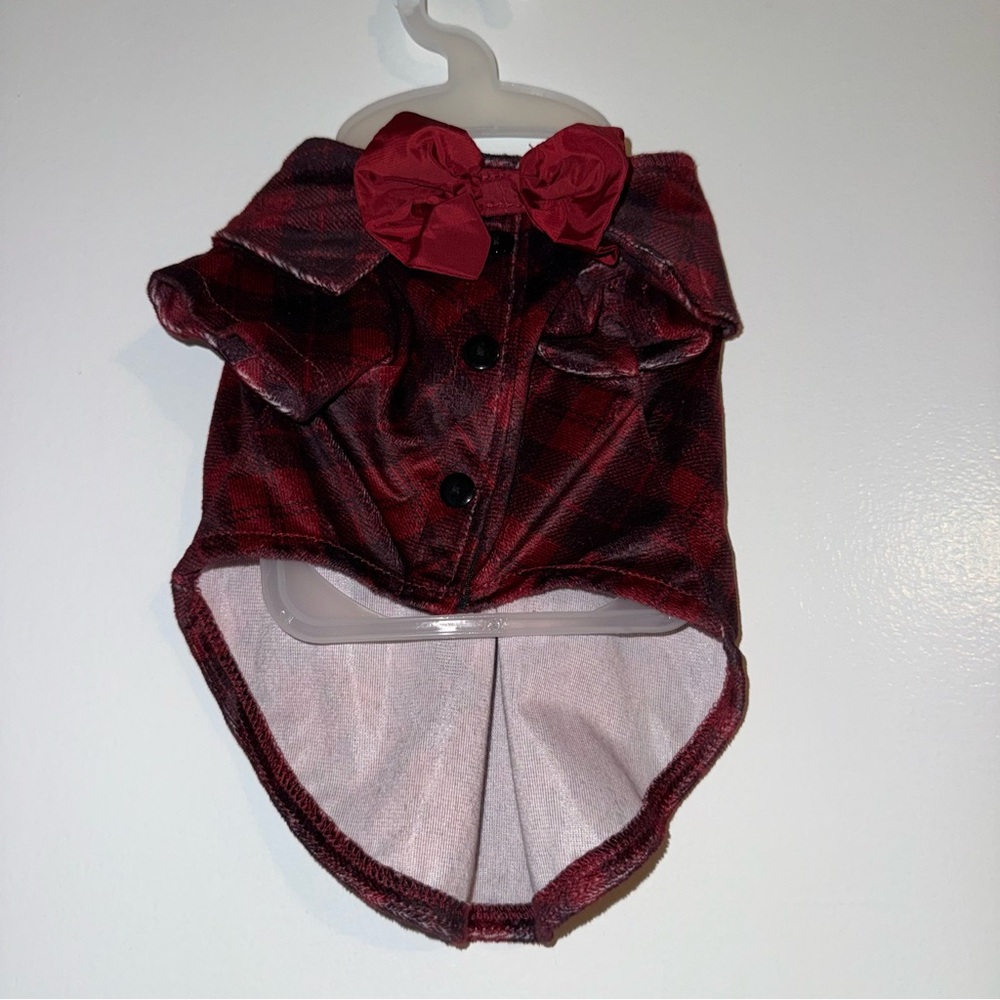 🆕 Jessica Simpson Plaid Dog Dress with Bow Size XS